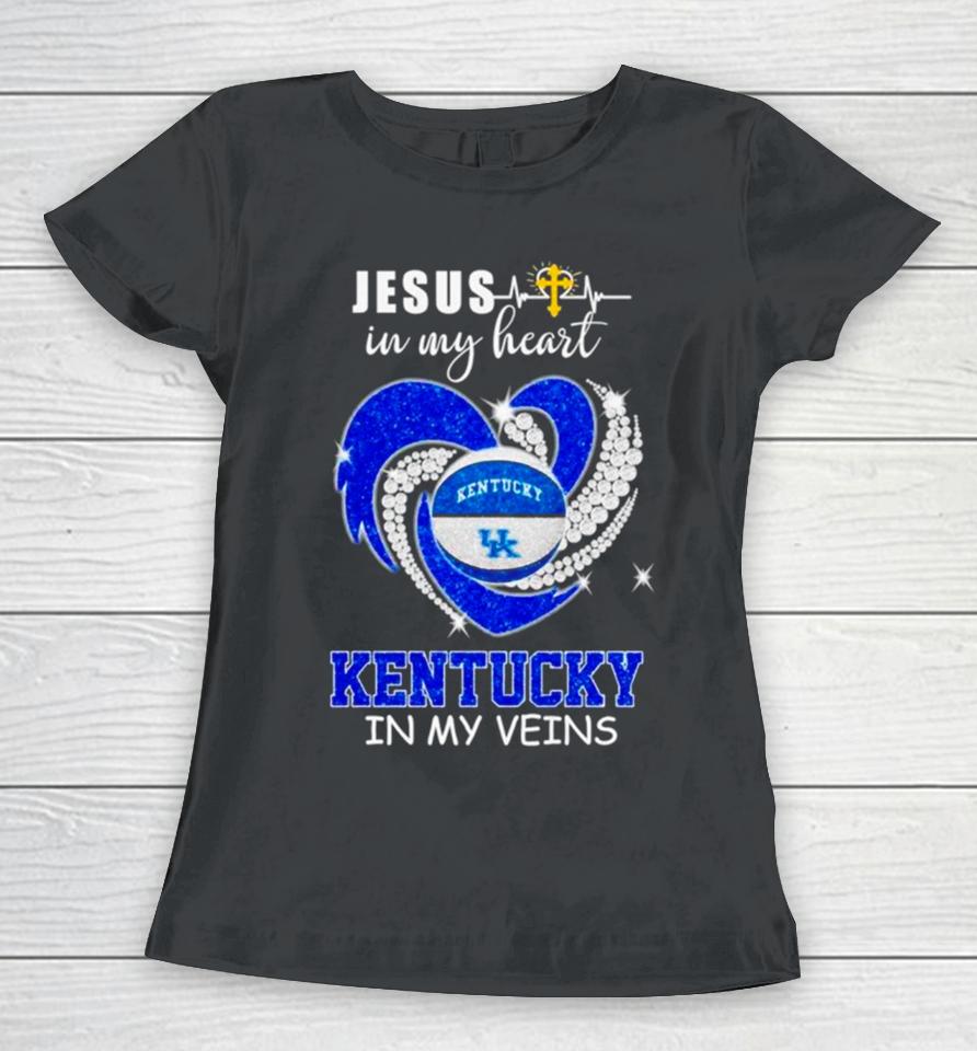 Jesus In My Heart Kentucky In My Veins 2024 Women T-Shirt