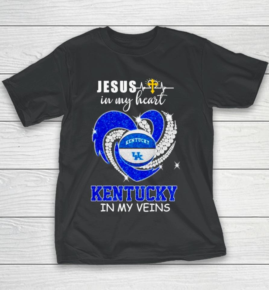 Jesus In My Heart Kentucky In My Veins 2024 Youth T-Shirt