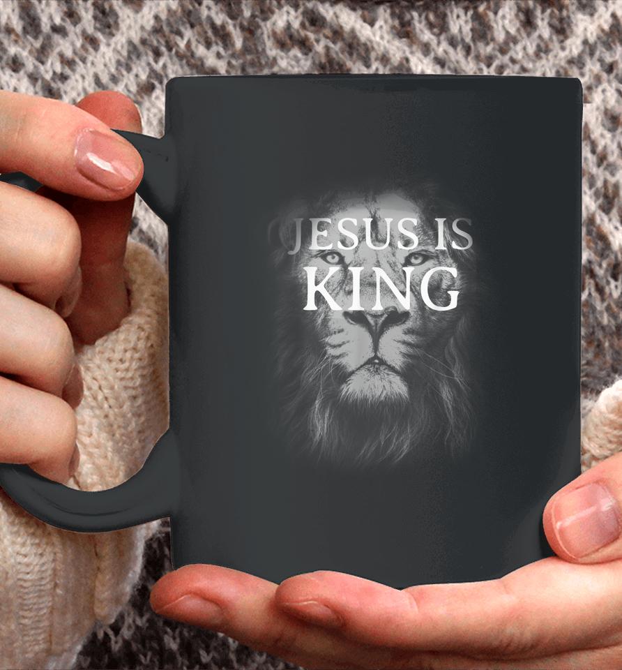 Jesus Is King Lion Christian Coffee Mug