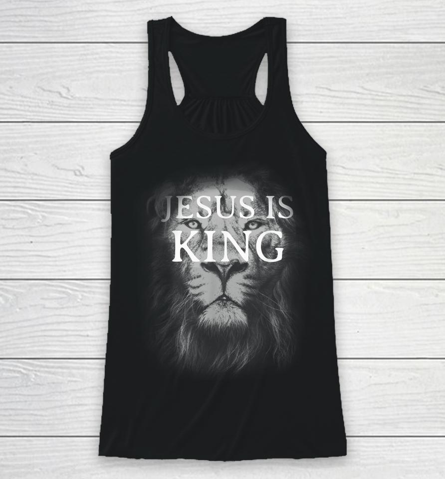 Jesus Is King Lion Christian Racerback Tank