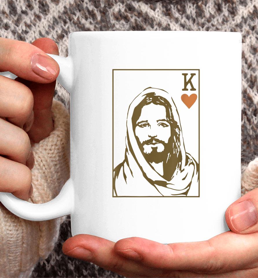 Jesus King Of Hearts Card Christian Coffee Mug