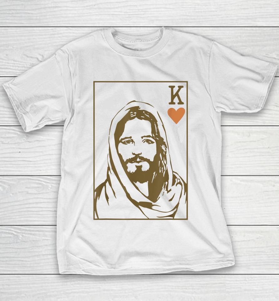 Jesus King Of Hearts Card Christian Youth T-Shirt
