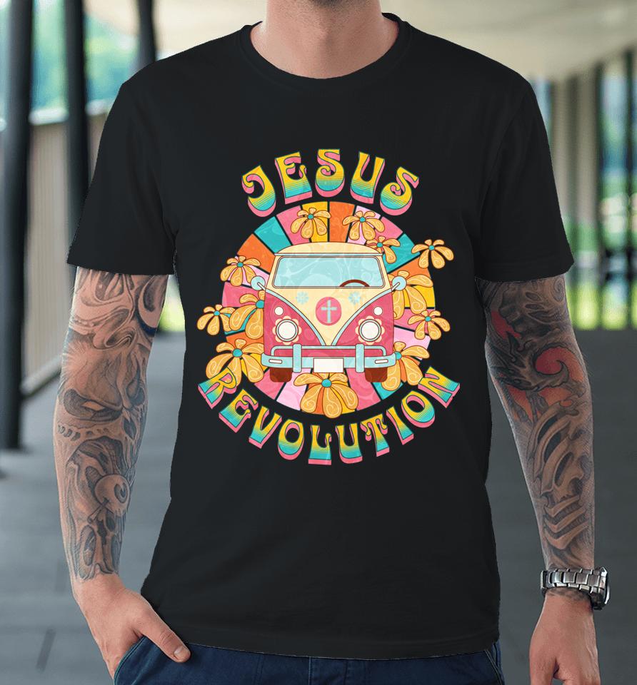 Jesus - Revolution People Retro Van Bus Christian Faith Premium T-Shirt