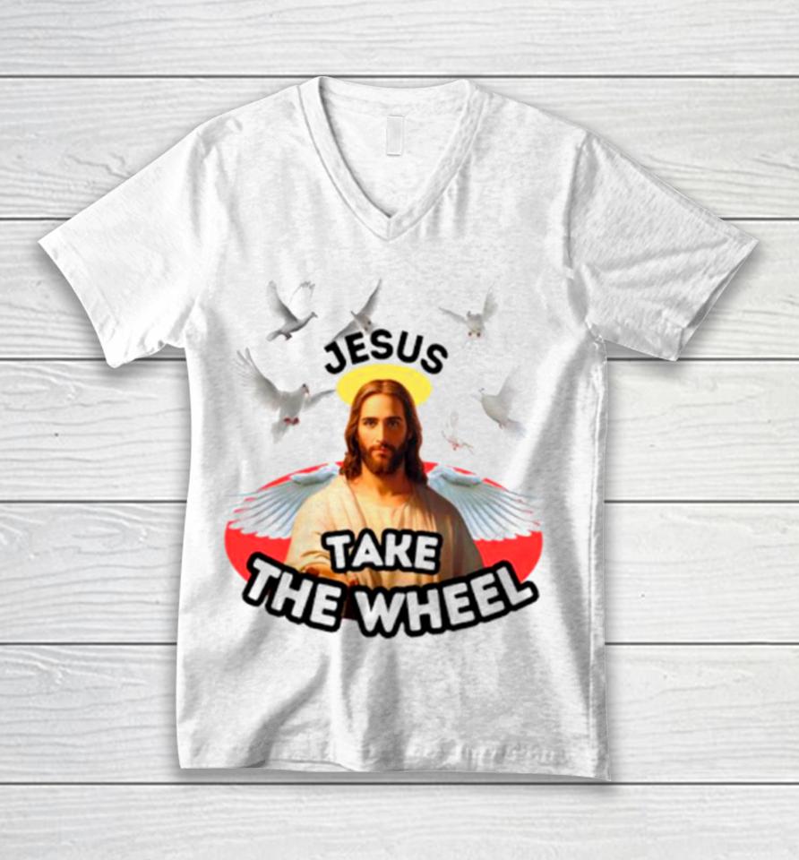 Jesus Take The Wheel Unisex V-Neck T-Shirt