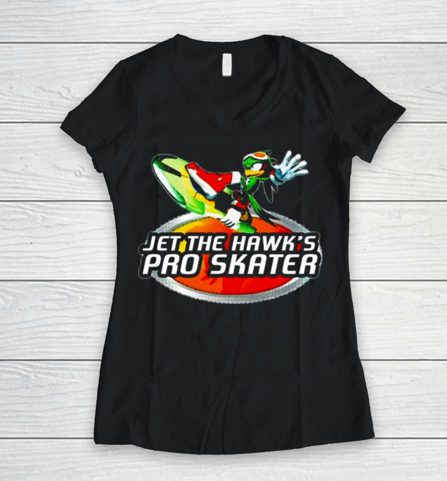 Jet The Hawk’s Pro Skater Women V-Neck T-Shirt