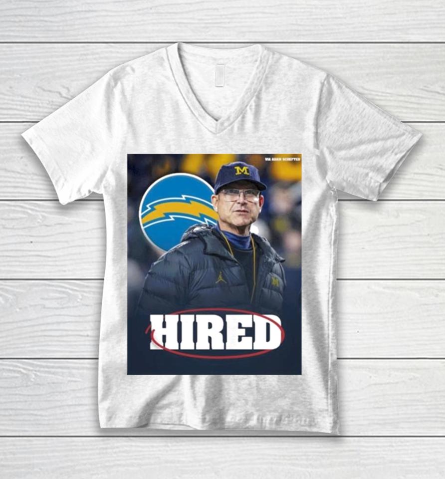 Jim Harbaugh Welcome To Los Angeles Chargers Unisex V-Neck T-Shirt