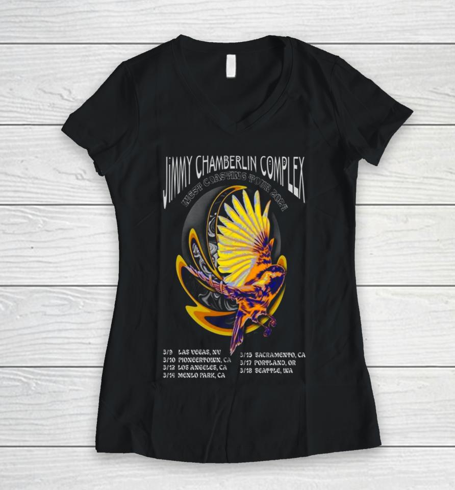 Jimmy Chamberlin Complex West Coasting Tour 2024 Women V-Neck T-Shirt