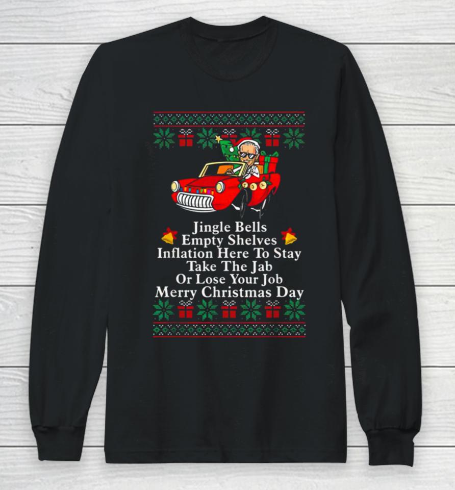 Jingle Joe Biden Meme Sarcastic Empty Shelves Inflation Christmas Long Sleeve T-Shirt