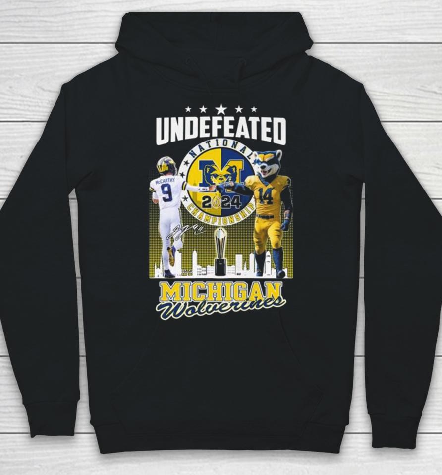J.j. Mccarthy And Mascot Undefeated National Champions Michigan Wolverines Signature Hoodie