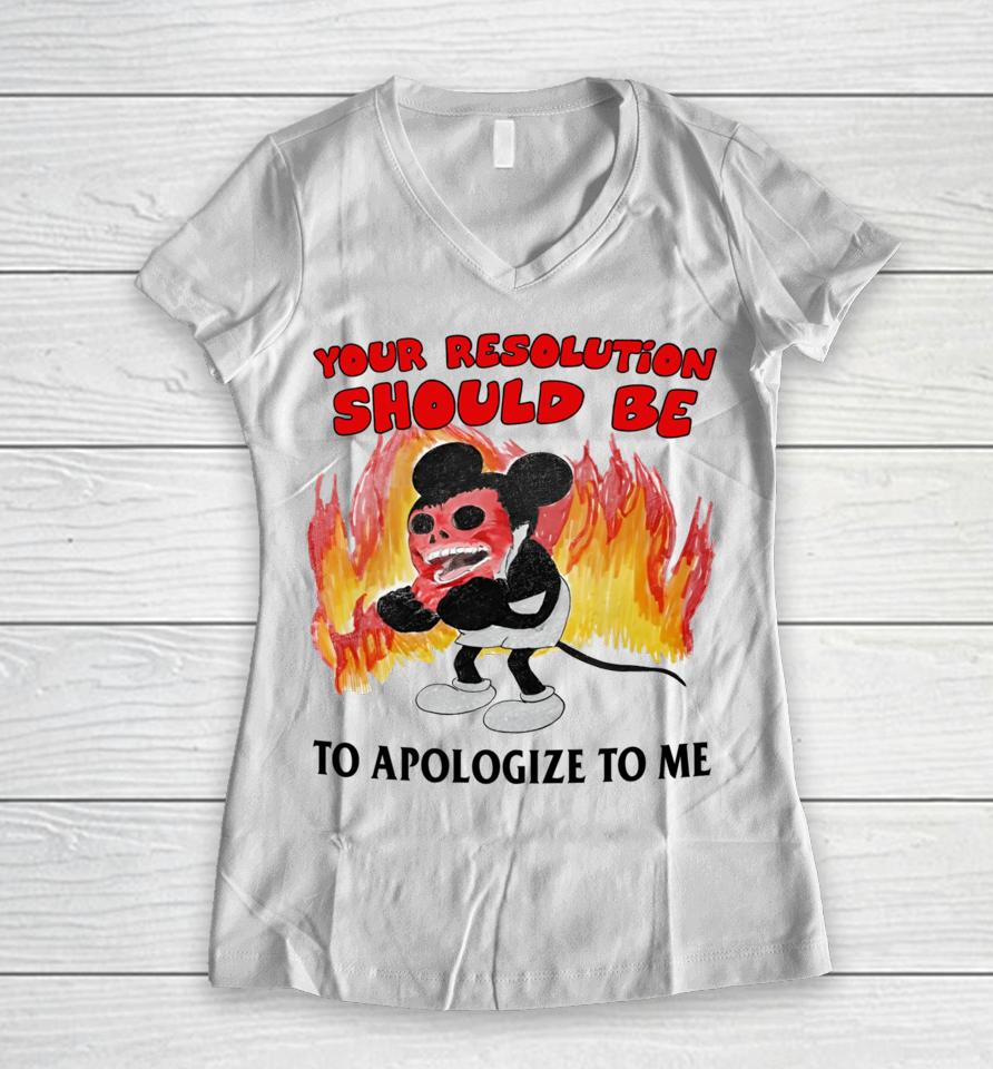 Jmcgg Your Solution Should Be To Apologize To Me Women V-Neck T-Shirt