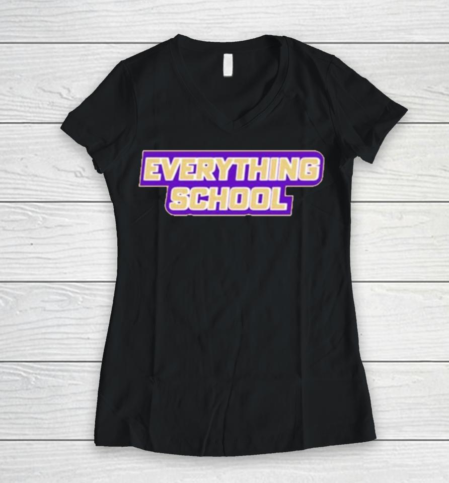 Jmu Basketball Everything School Women V-Neck T-Shirt