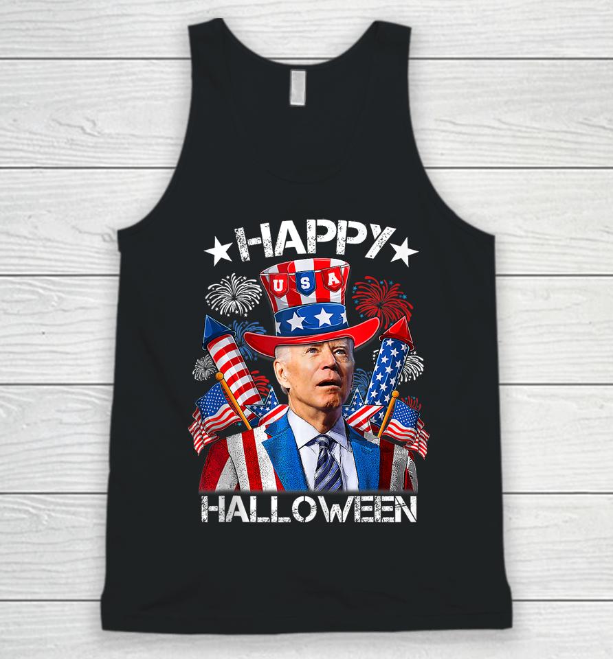 Joe Biden 4Th Of July Shirt Happy Halloween Firework Unisex Tank Top