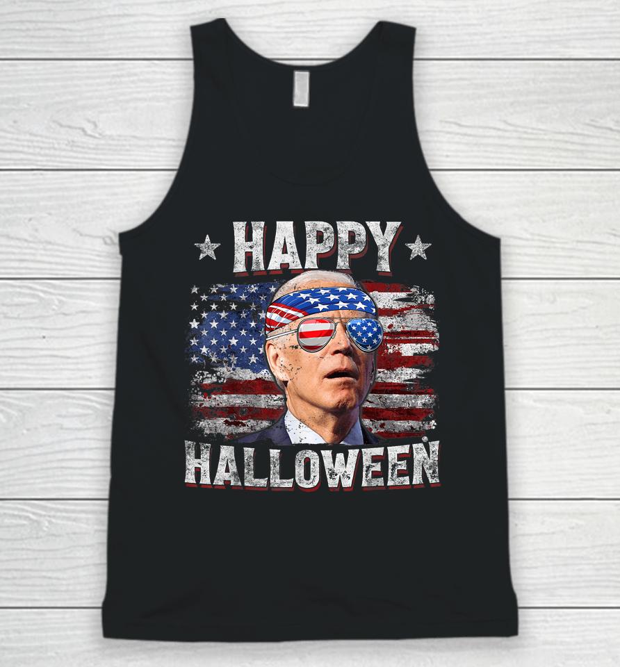 Joe Biden 4Th Of July Shirt Happy Halloween Us American Flag Unisex Tank Top