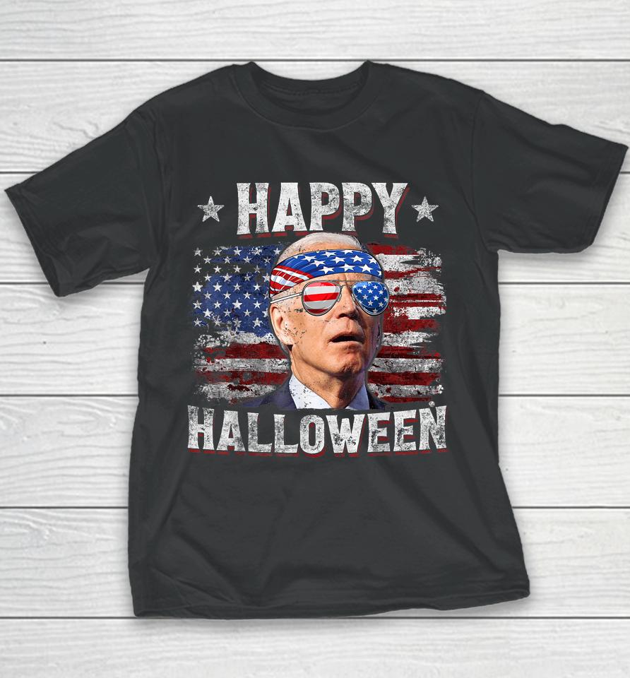 Joe Biden 4Th Of July Shirt Happy Halloween Us American Flag Youth T-Shirt