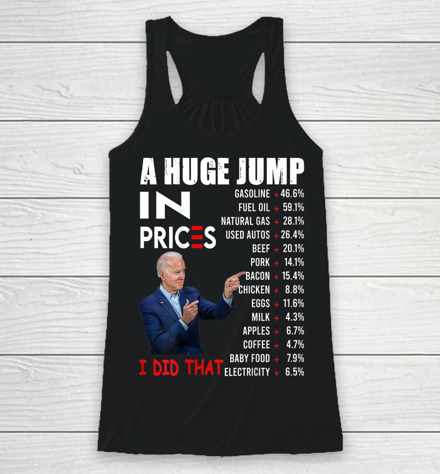 Joe Biden A Huge Jump In Prices I Did That Funny Saying Racerback Tank