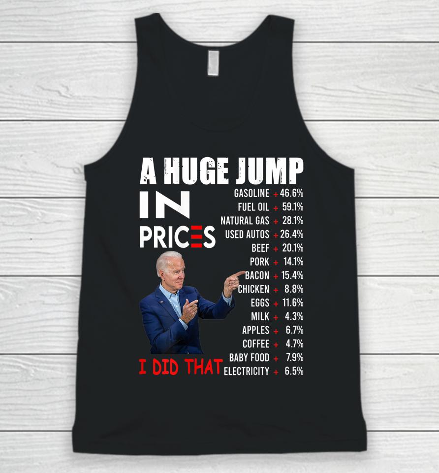 Joe Biden A Huge Jump In Prices I Did That Funny Saying Unisex Tank Top