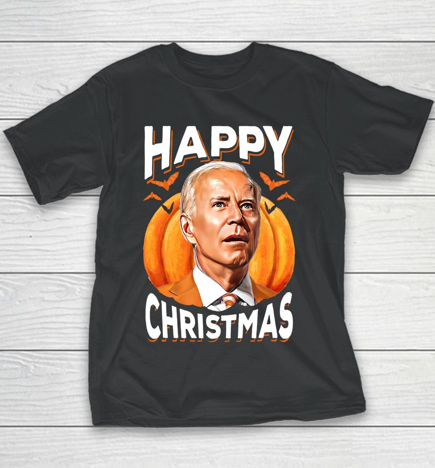Joe Biden Confused Happy Christmas Funny Halloween Youth T-Shirt