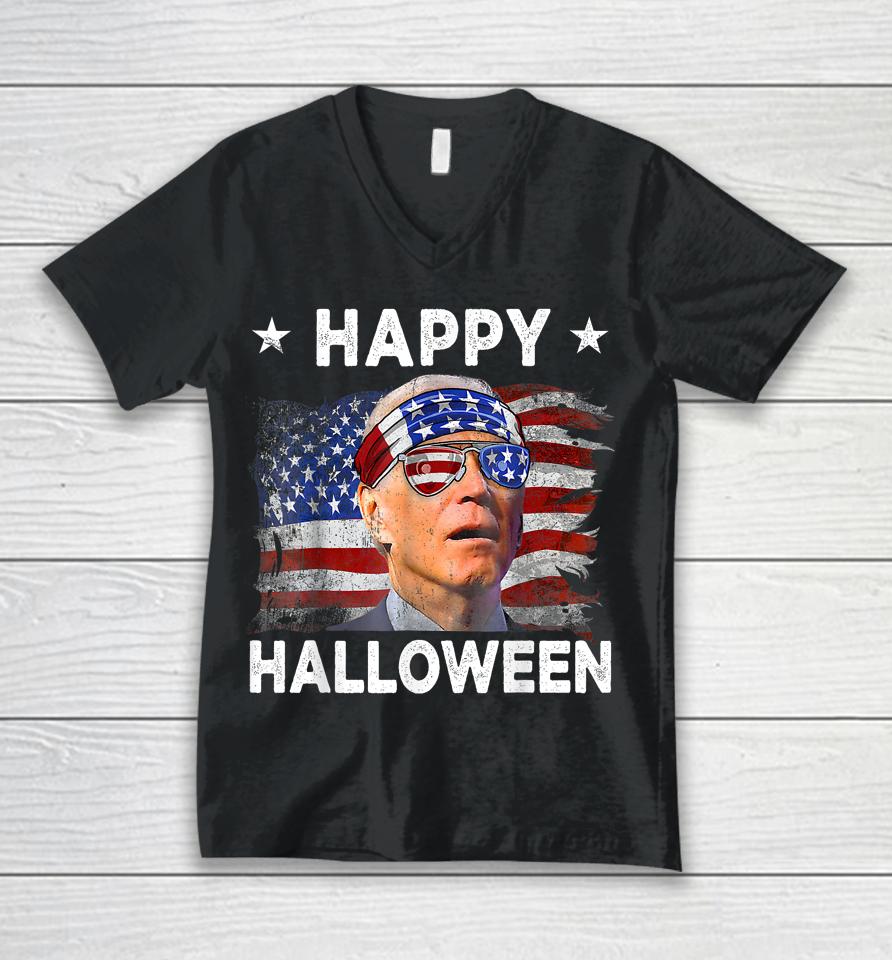 Joe Biden Confused Happy Halloween 4Th Of July Unisex V-Neck T-Shirt