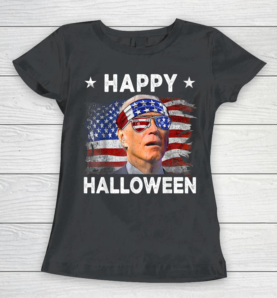 Joe Biden Confused Happy Halloween 4Th Of July Women T-Shirt