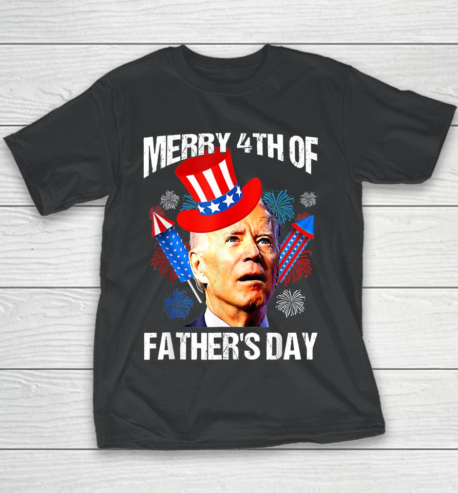 Joe Biden Confused Merry 4Th Of Fathers Day Fourth Of July Youth T-Shirt