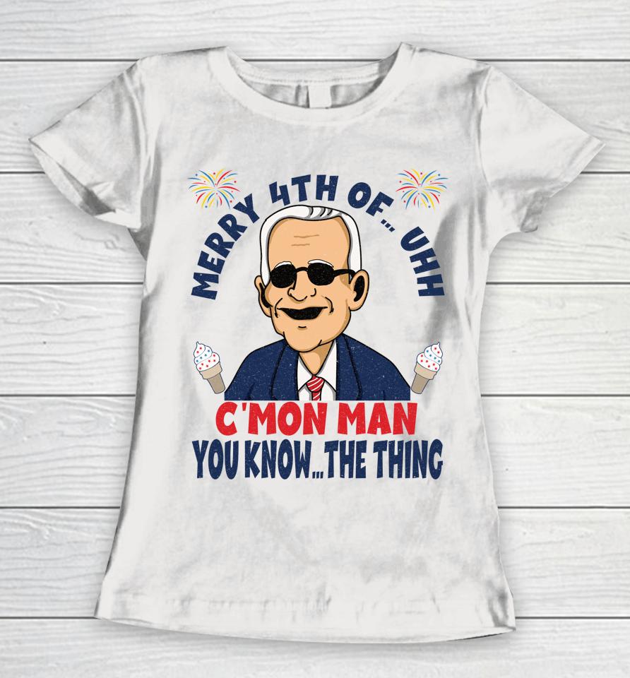 Joe Biden Confused Merry 4Th Of Summer Fun July 4Th Ice Cream Women T-Shirt