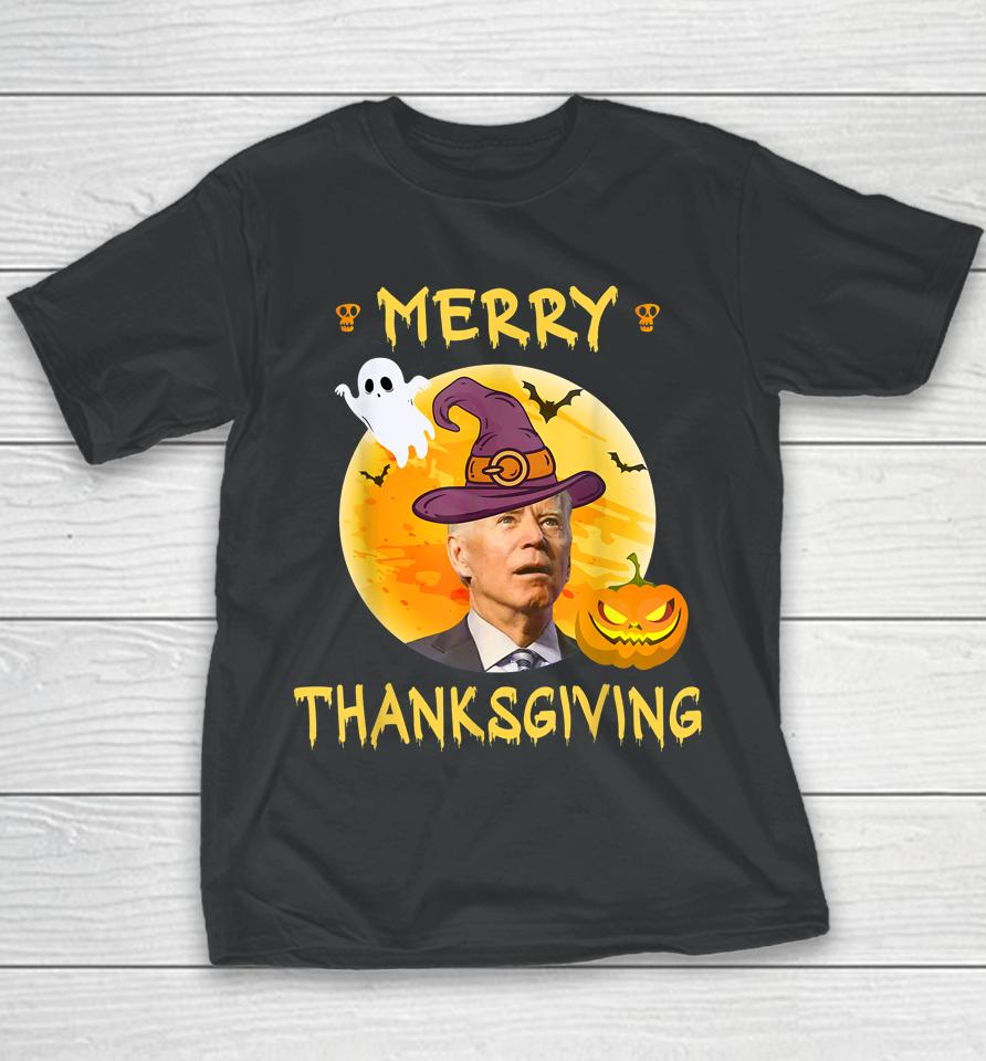 Joe Biden Confused Merry Thanksgiving For Halloween Youth T-Shirt