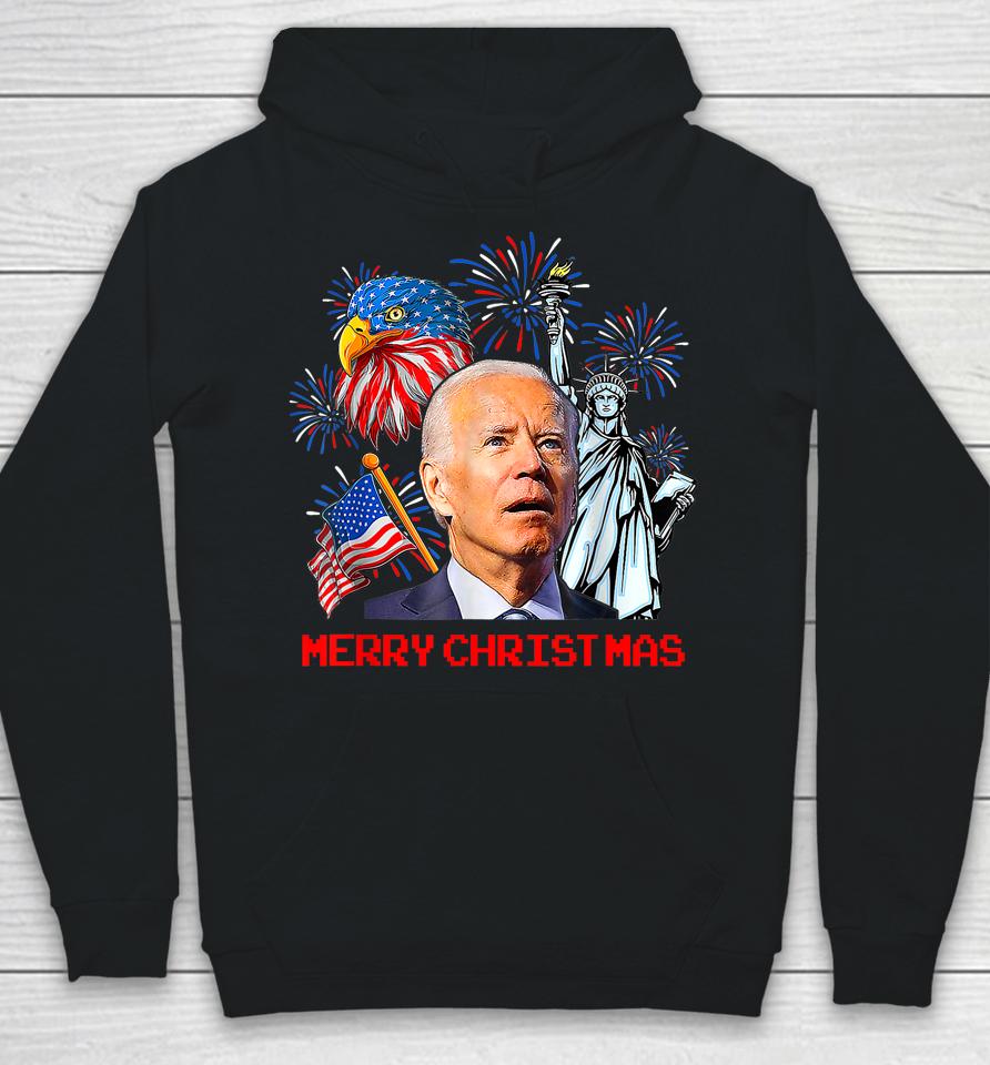 Joe Biden Confused Patriotic Merry Christmas For 4Th Of July Hoodie