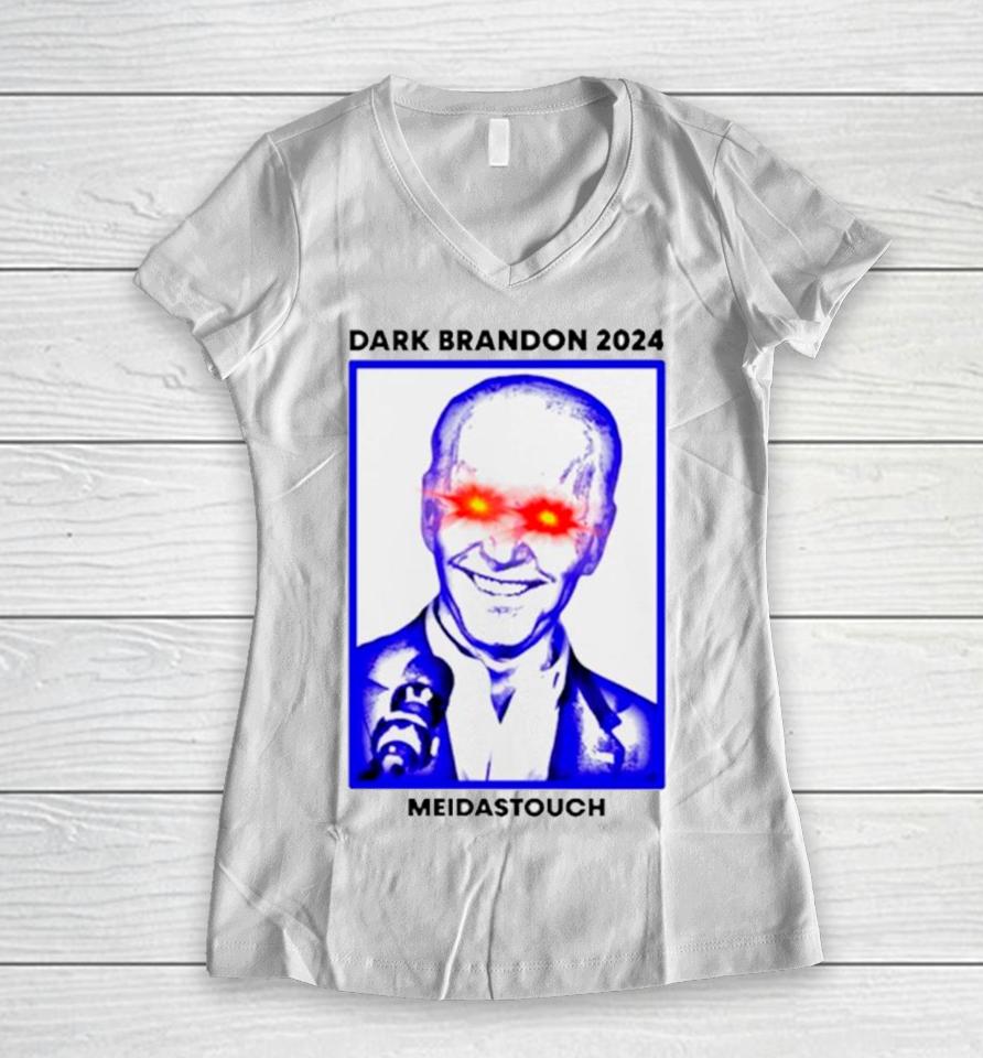 Joe Biden Dark Brandon 2024 Women V-Neck T-Shirt