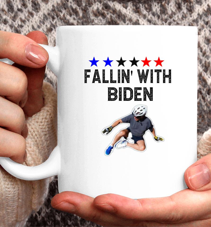 Joe Biden Falling Off Bicycle Biden Bike Meme Funny Coffee Mug