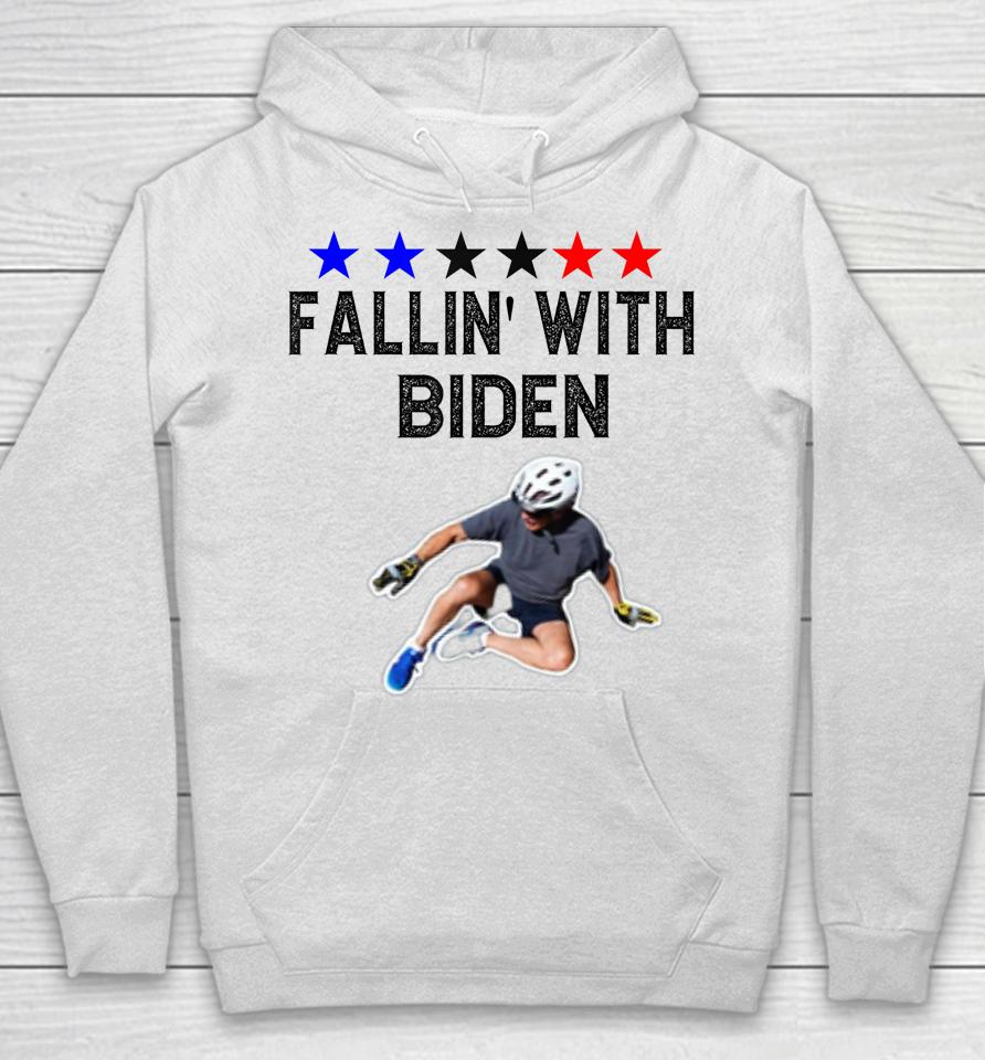 Joe Biden Falling Off Bicycle Biden Bike Meme Funny Hoodie