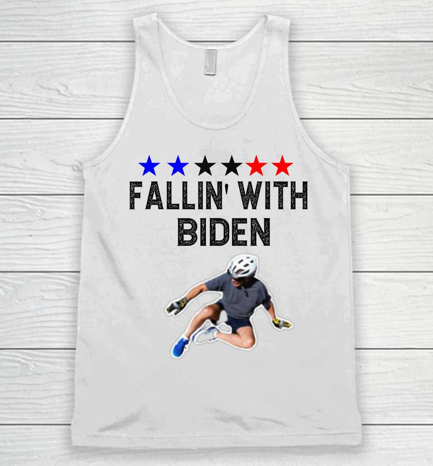 Joe Biden Falling Off Bicycle Biden Bike Meme Funny Unisex Tank Top