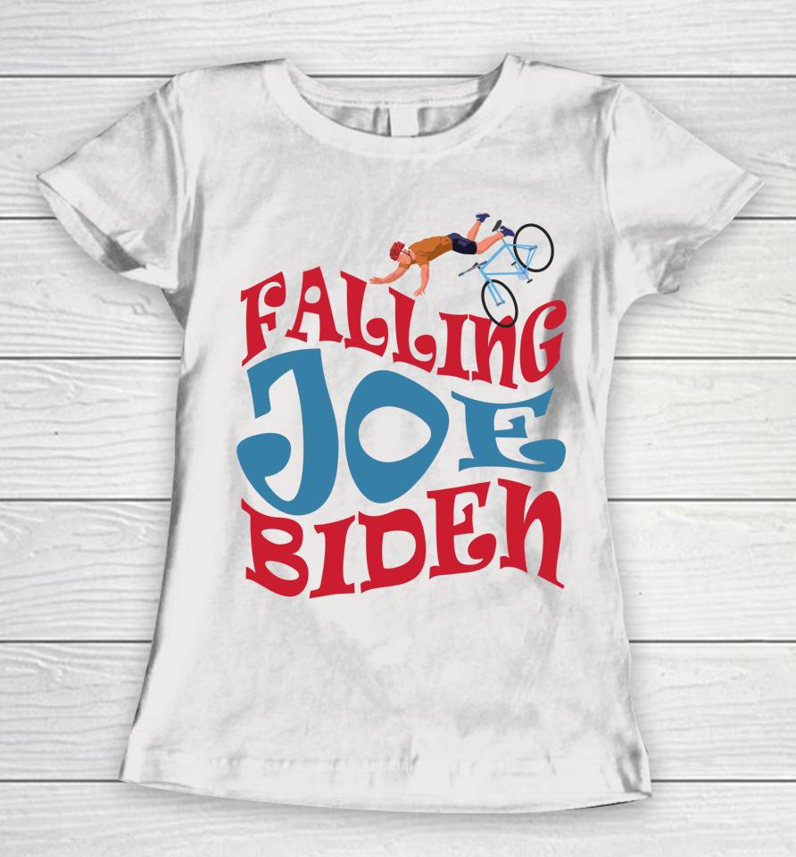Joe Biden Falling Off Bike Women T-Shirt