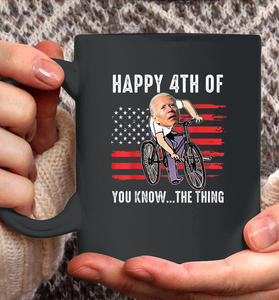 Joe Biden Falling Off His Bicycle Funny 4Th Of July Us Flag Coffee Mug
