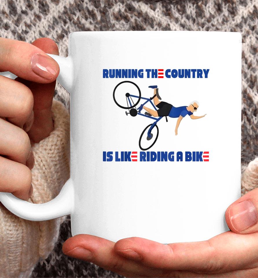 Joe Biden Falling Off His Bicycle Funny Biden Falls Off Bike Coffee Mug