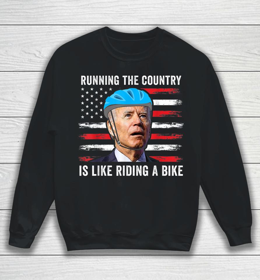 Joe Biden Falling Off His Bicycle Funny Biden Falls Off Bike Sweatshirt