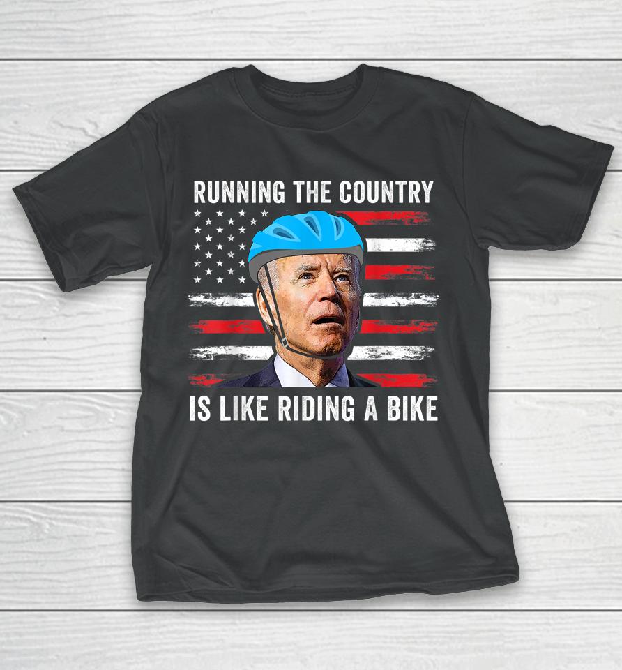 Joe Biden Falling Off His Bicycle Funny Biden Falls Off Bike T-Shirt