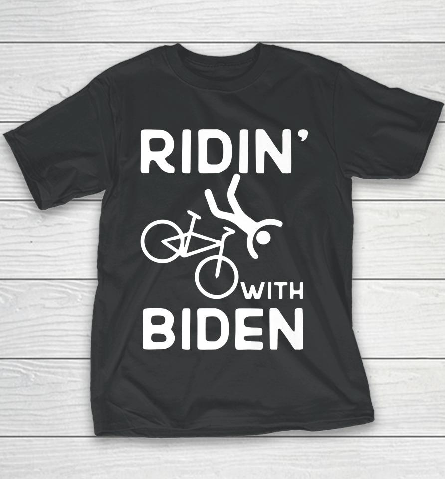 Joe Biden Falling With Biden Funny Ridin With Biden Youth T-Shirt