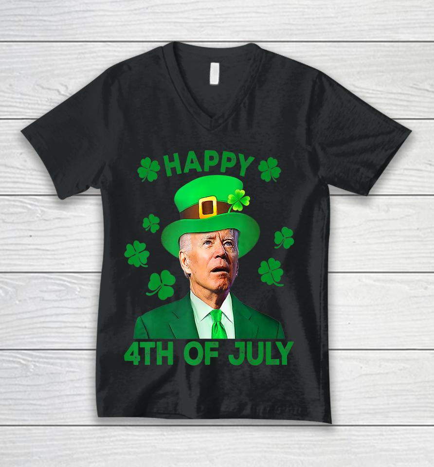 Joe Biden Happy 4Th Of July St Patrick's Day Unisex V-Neck T-Shirt