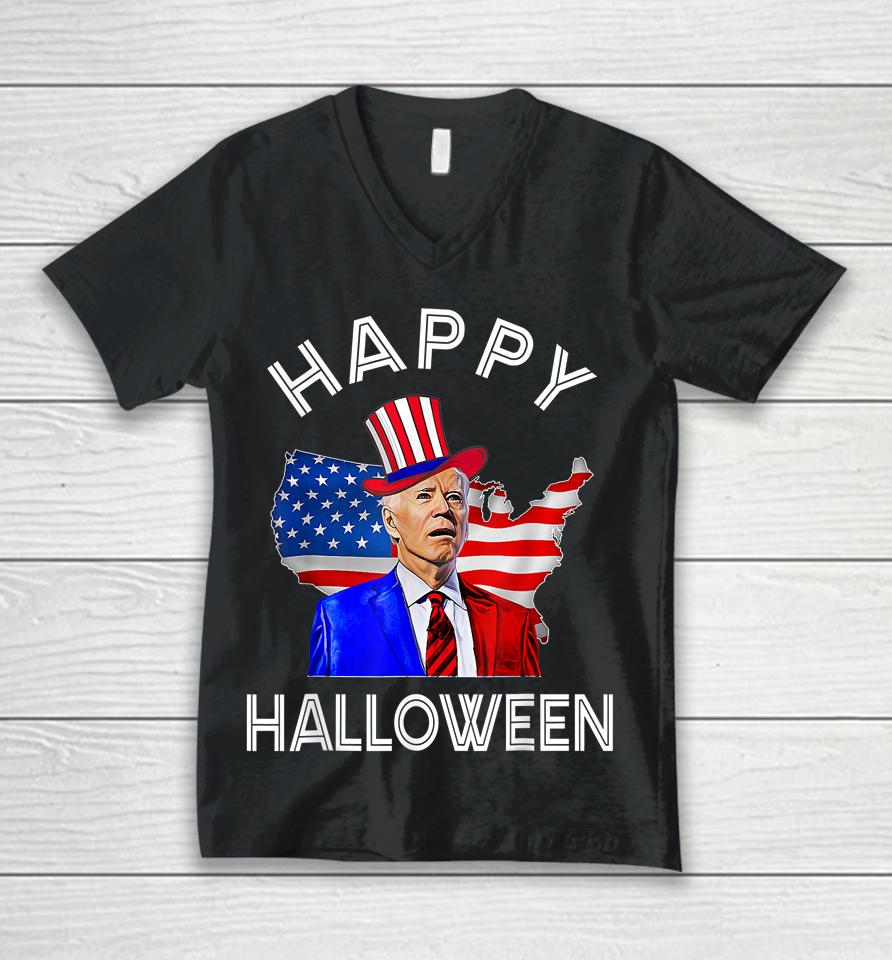 Joe Biden Happy Halloween 4Th Of July Independence Day Unisex V-Neck T-Shirt