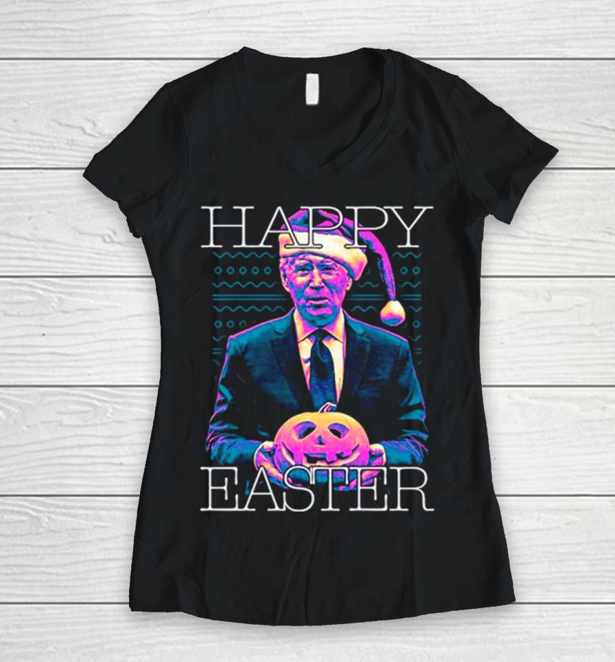Joe Biden Joke Happy Easter Women V-Neck T-Shirt