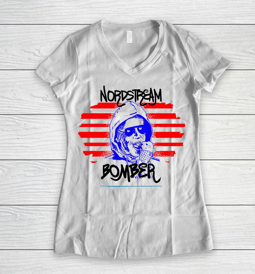 Joe Biden Nordstream Bomber Women V-Neck T-Shirt