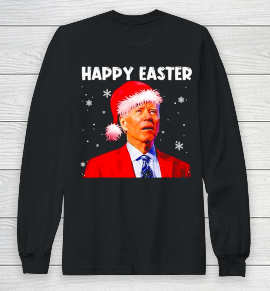 Joe Biden Santa Happy Easter Funny Christmas Long Sleeve T-Shirt