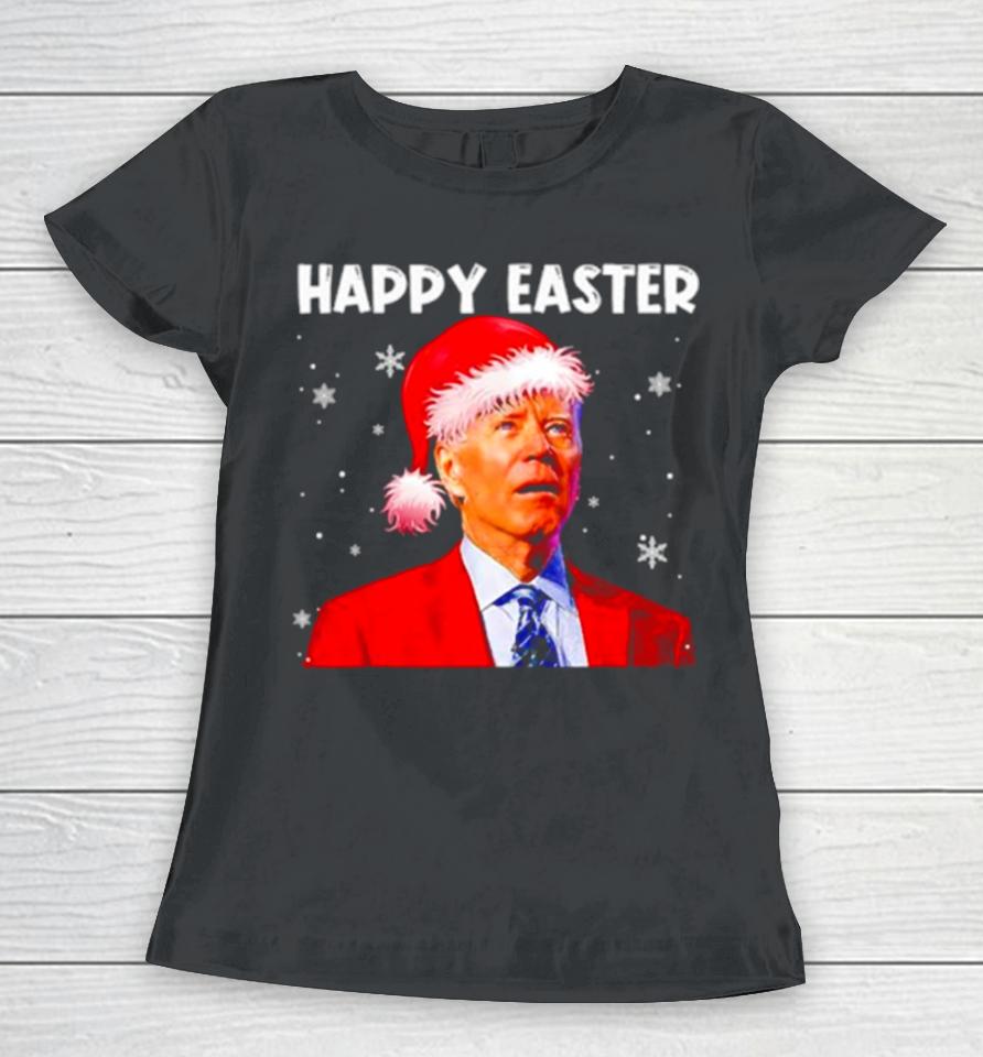 Joe Biden Santa Happy Easter Funny Christmas Women T-Shirt
