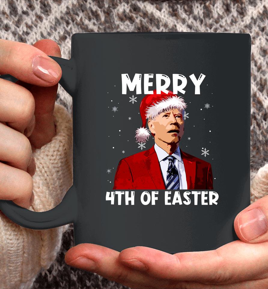 Joe Biden Santa Hat Merry 4Th Of Easter Christmas Funny Coffee Mug