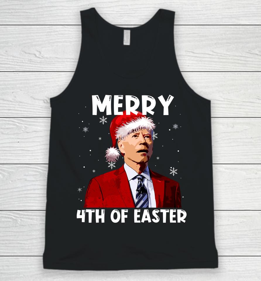 Joe Biden Santa Hat Merry 4Th Of Easter Christmas Funny Unisex Tank Top