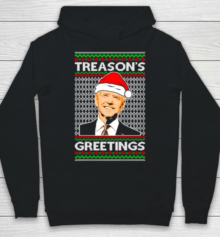 Joe Biden Santa Treason’s Greetings Ugly Christmas Hoodie