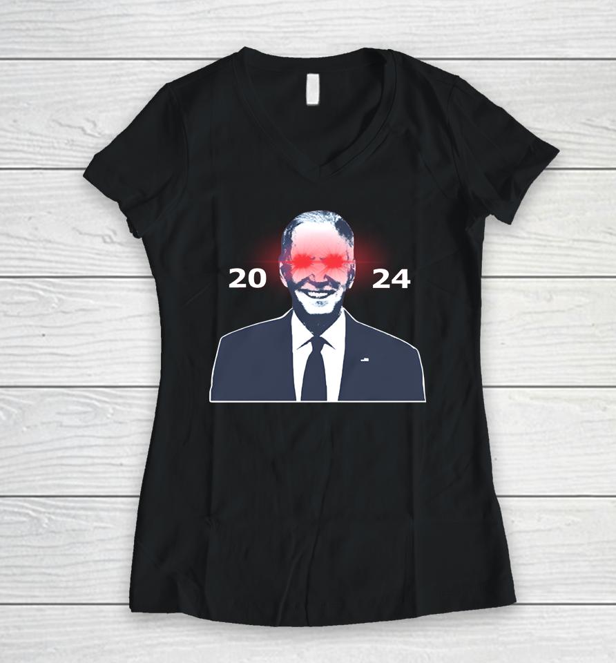Joe Biden Store Dark 2024 Women V-Neck T-Shirt