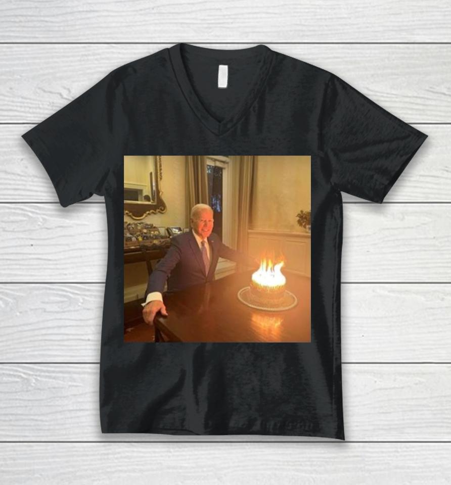 Joe Biden’s 81 Candle Cake For His 81St Birthday Unisex V-Neck T-Shirt