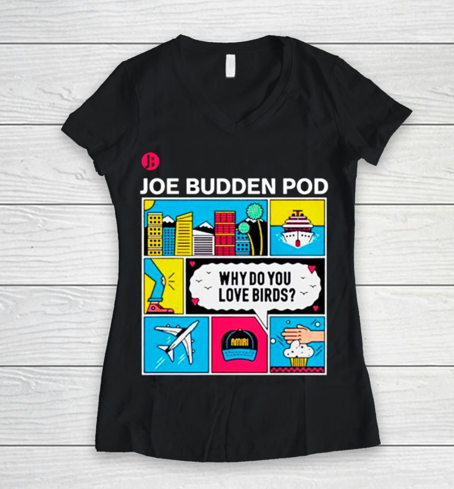 Joe Budden Pod Why Do You Love Birds Women V-Neck T-Shirt