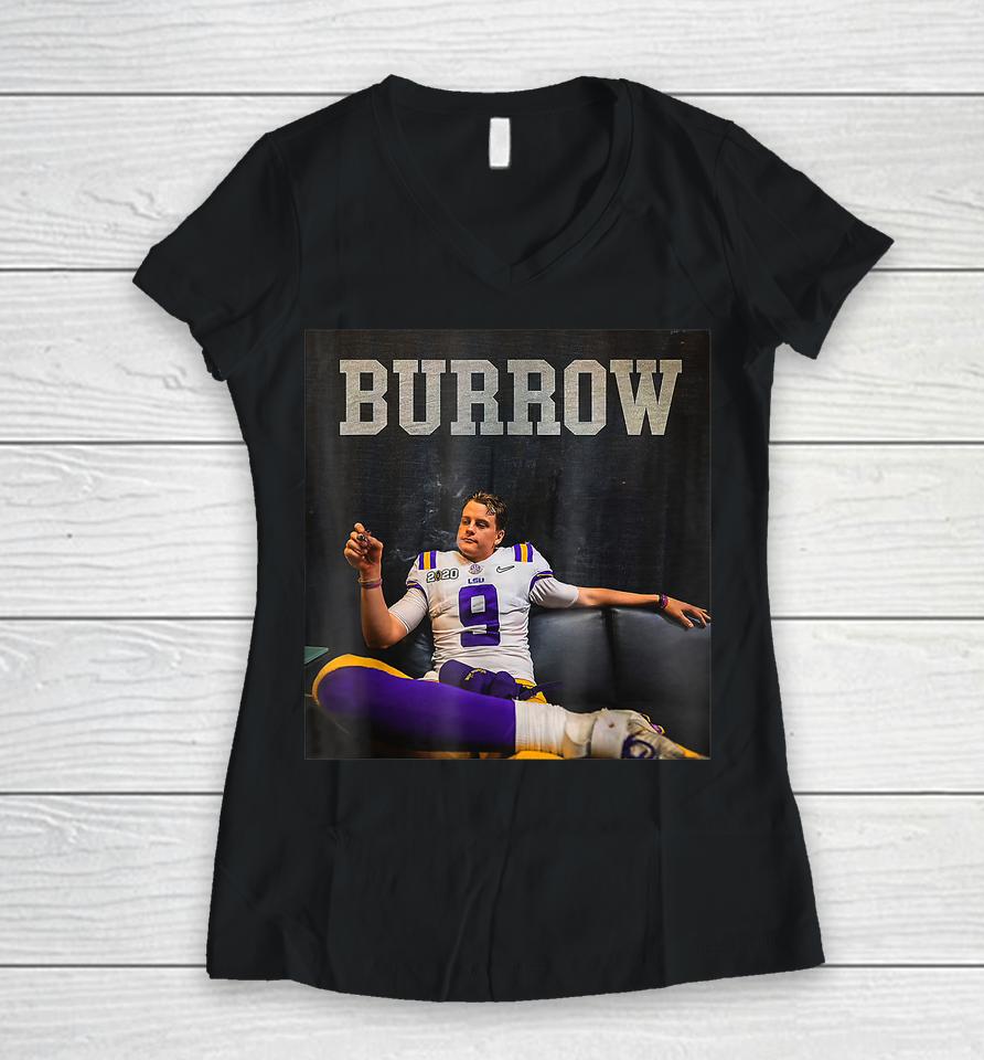 Joe Burrow Cigar Women V-Neck T-Shirt